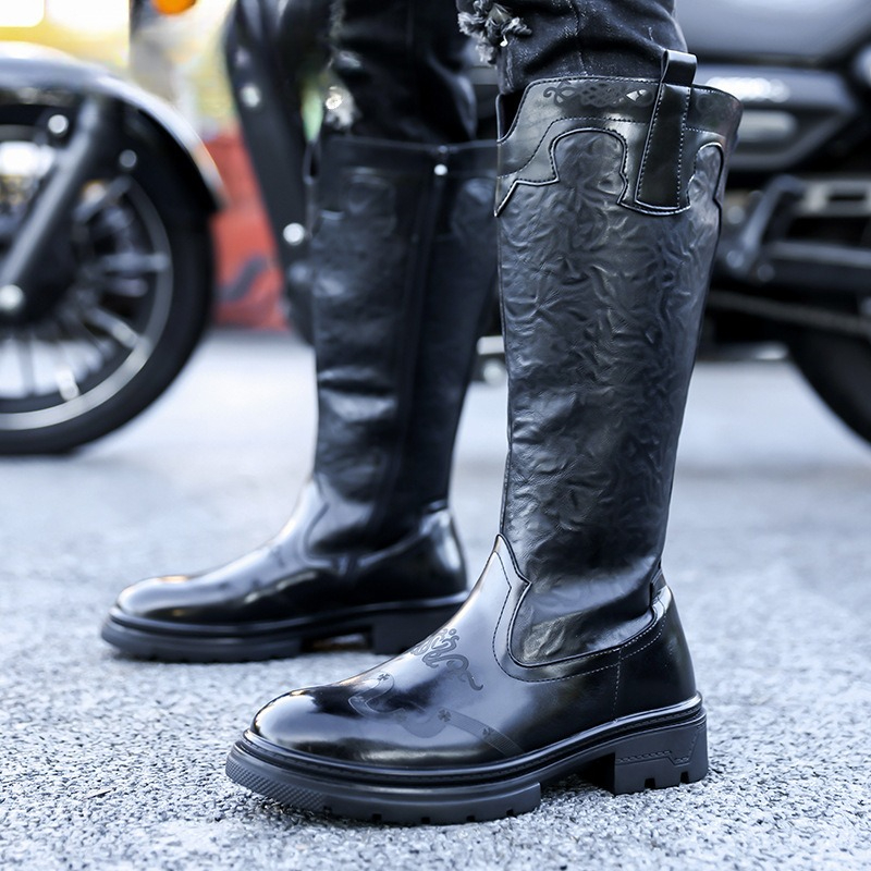 Ethnic And Fashion - Botas masculinas de cano médio de