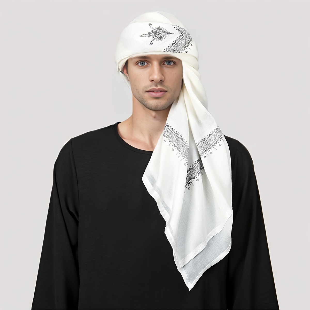 Fashion Ethnic Wear For Men - Lenço Masculino com Padrão Étnico Retro,