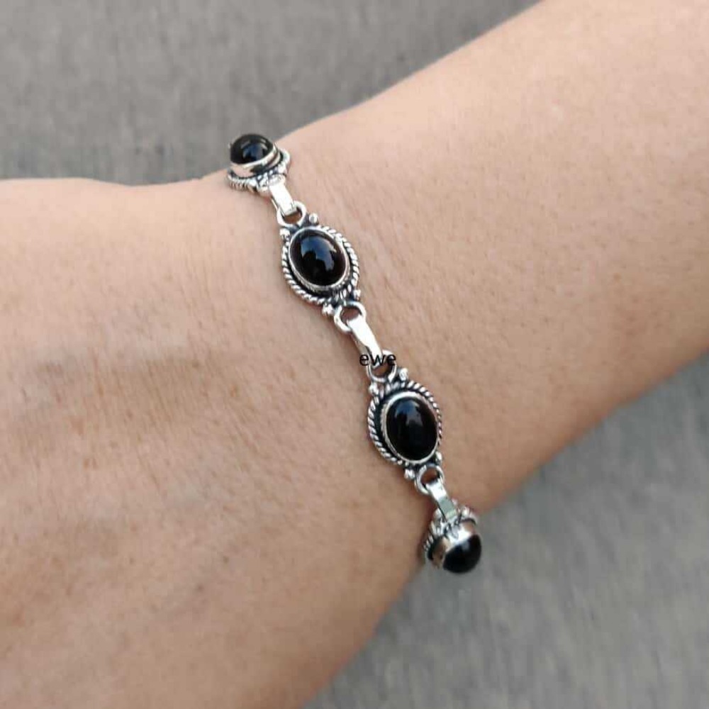 Fashion Ethnic Wear For Men - Pulseiras Ajustáveis de Pedra Oval em